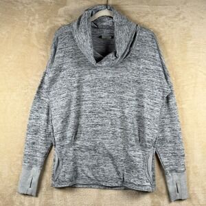 Athleta Grey Space Dye‎ Cowl Neck Pullover Sweater Thumbhole Cuffs Womens M